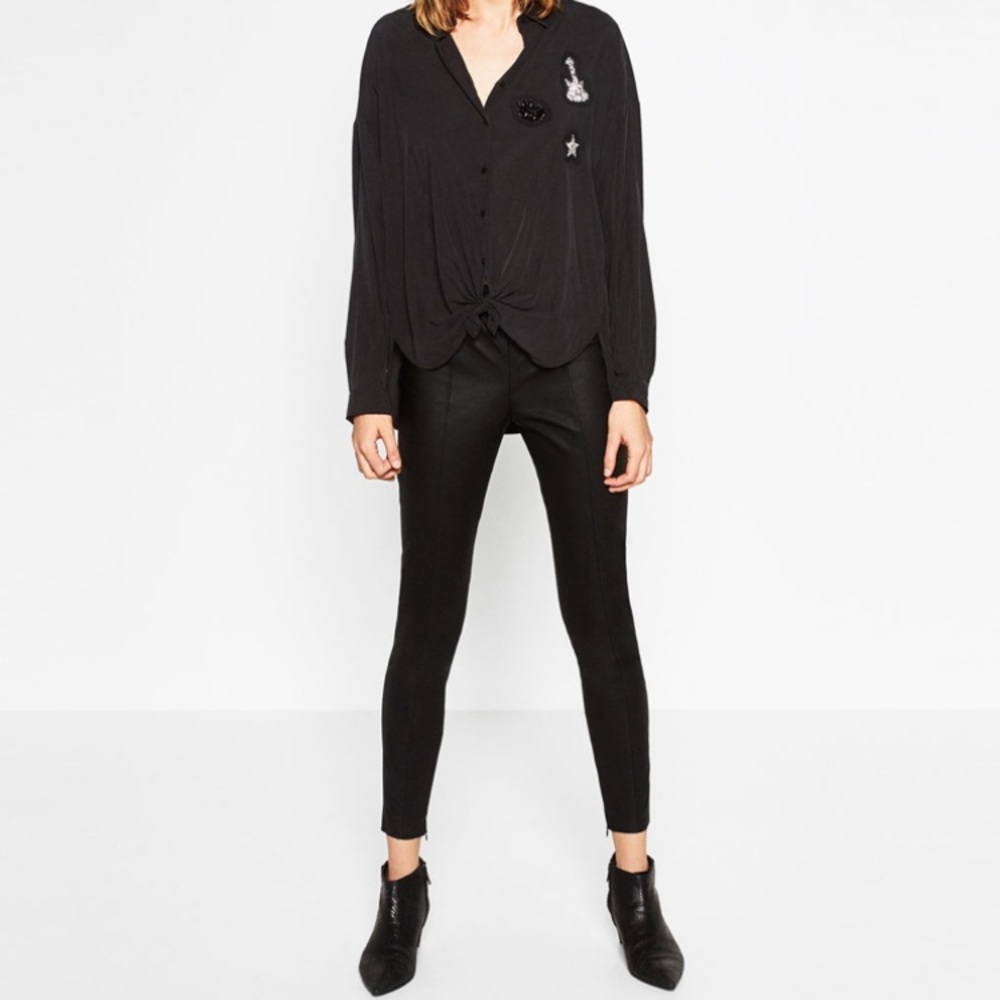 Zara Faux Leather Leggings